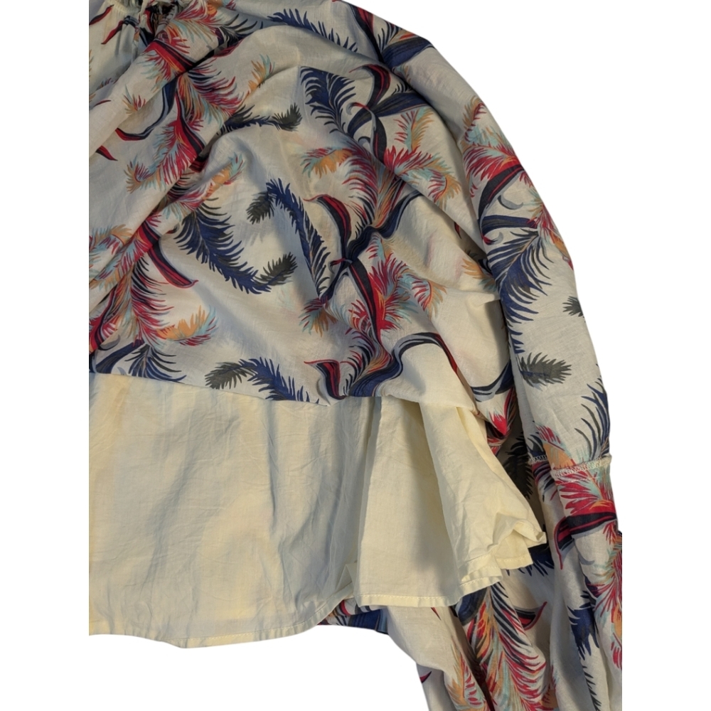 Quicksilver Boho Floral Maxi Dress 100% Cotton Feather Print Floor Lengt… - Picture 15 of 16